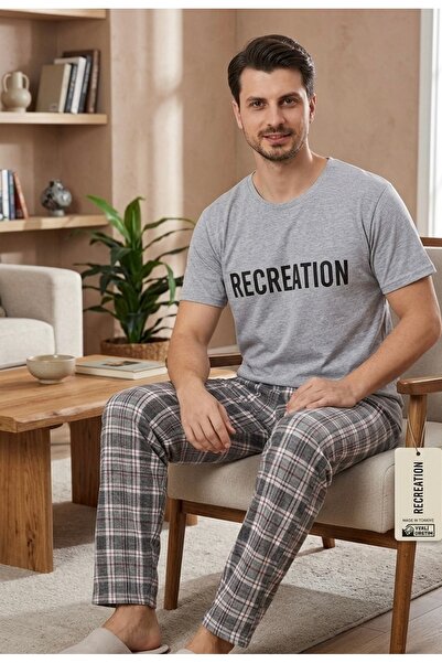 Uzunlar Tekstil Erkek yazlık pijama takımı alt ekoseli kaliteli ürün