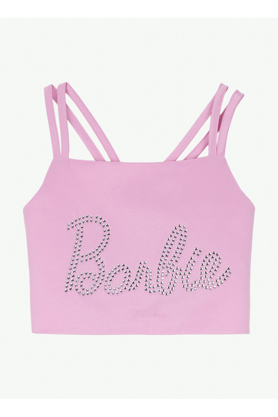 Barbie Pembe Kız Çocuk Taşlı Bluz BRB6SG-BLZ6008