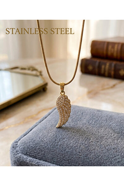 stainless steell Gold Color Leaf Model Stainless Steel Necklace