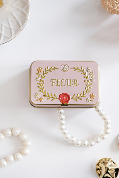 Daks Pembe (107 x 72 x 50 mm) - Premium Fleur Gold Kabartmalı Metal Hediyelik...