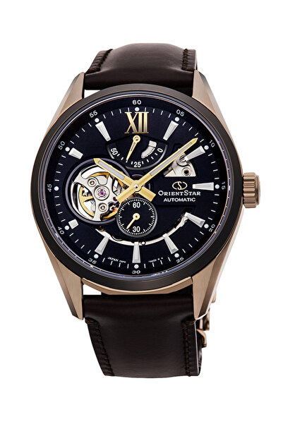 Orient Re-Av0115B00B Kurotomatik Leather Brown Open Heart Sapphire Glass 41 m...