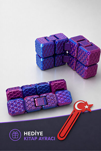 Moshu Design Sonsuz Küp / infinity Küp / Stres Oyuncağı / Hobi / Mor-Pembe