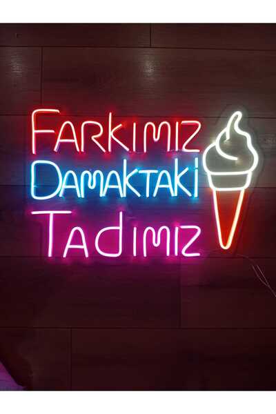 Extremmotif Farkımız Damaktaki Tadımız Neon Led Dondurma Neon Tabela