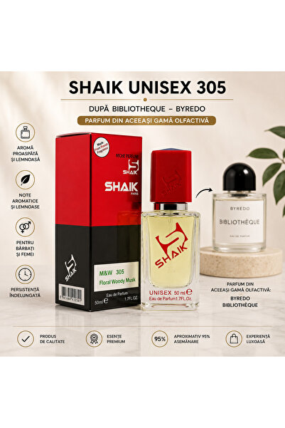Shaik Unisex 305 Eau de Parfum 50 ml – Aromă Floral Lemnoasă, Gamă Olfactivă ...