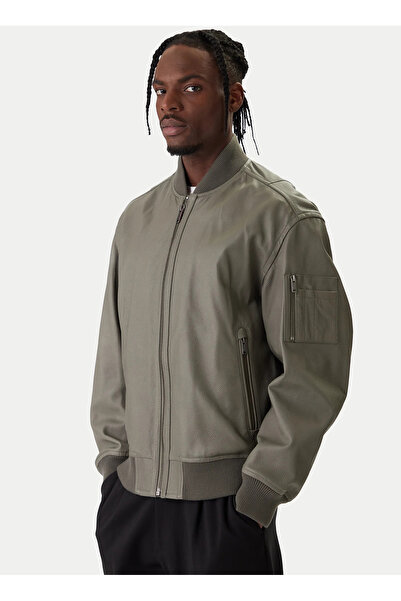 BOSS Haki Erkek Regular Fit Deri Ceket Jakri_50552151