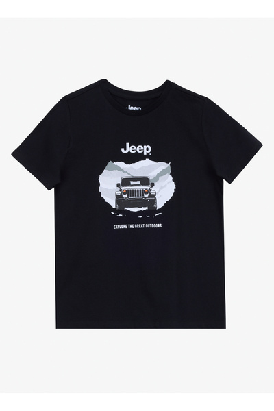 JEEP Siyah Erkek Çocuk Baskılı T-Shirt J6SB-TST7693