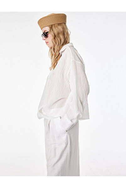 Koton Textured Hem Balloon Form Long Sleeve Shirt