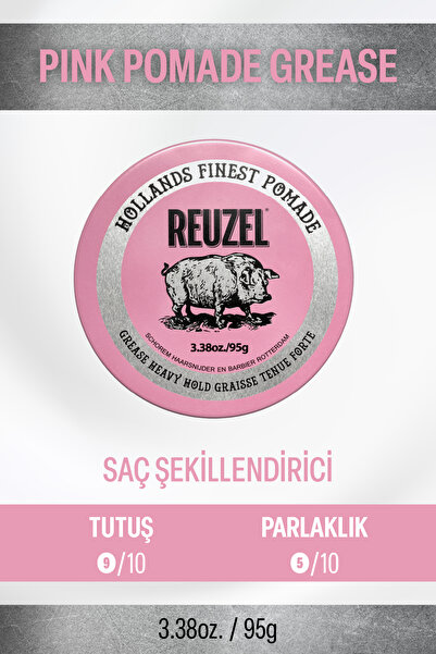 Reuzel Tüm Saç Tipleri için Pembe Pomade Water Soluble Saç Şekillendirici 3.3...