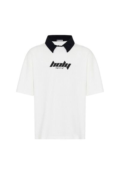 S13 Store Polo collar oversize printed t-shirt