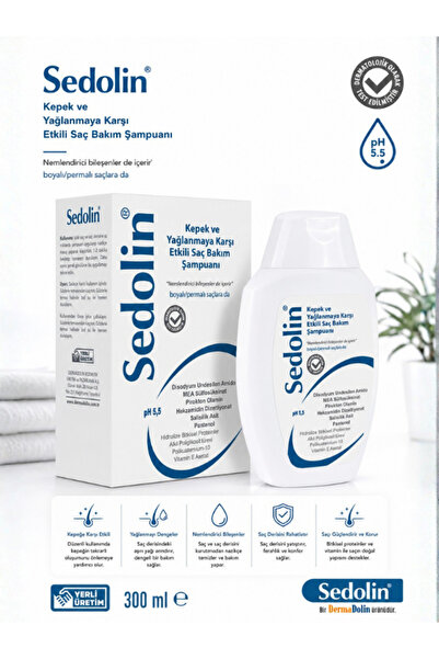 Dermadolin Sedolin Kepek ve Yağlanma Karşıtı Şampuan 300 ML | Pirokton Olamin...