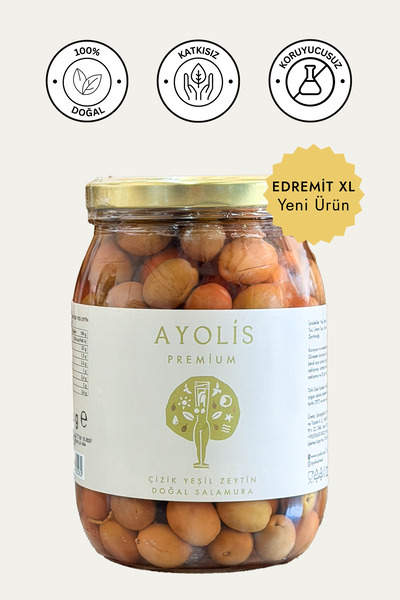 Ayolis Premium Gurme Çizik Yeşil Zeytin XL 950 g