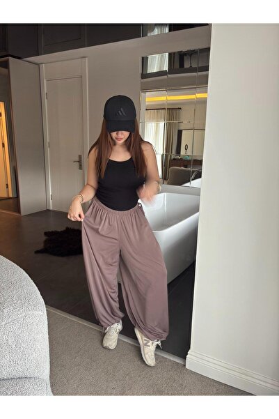 ecemce butik Sandy Kumaş Yandan Bağcıklı Şalvar
