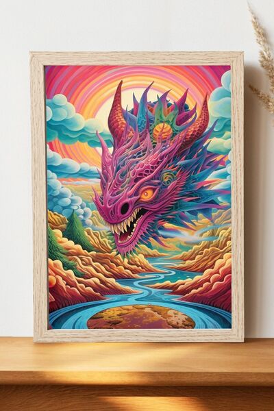 Luna Marissa Αφίσα Dragon - Αφίσα τοίχου από γυαλιστερό χαρτί χωρίς πλαίσιο