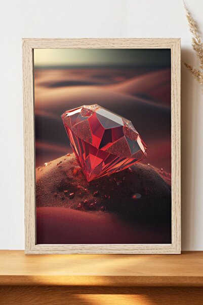 Luna Marissa Αφίσα Red Diamond - Αφίσα ψηφιακής τέχνης από χοντρό χαρτί χωρίς...