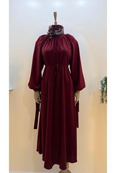 Nuesscollection Alya Kol Bağlama Detaylı Elbise (Linda Kumaş)