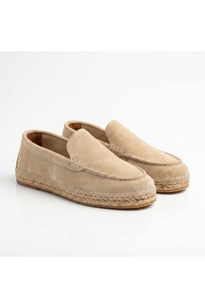 SİBA SHOES Ruby Hakiki Süet Deri Bej Kadın Espadril