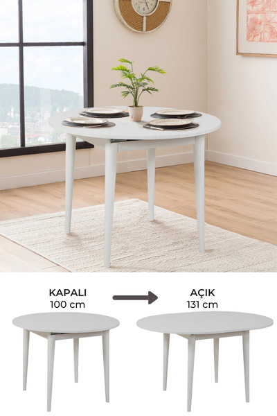 MAQ HOME Moon Açılır Yuvarlak Yemek Masası