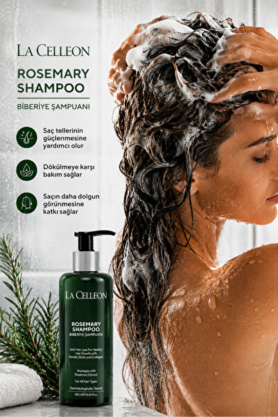 la celleon Biberiye Saç Bakım Şampuanı 250 ml | Keratin, Biotin ve Hidrolize Kolajen