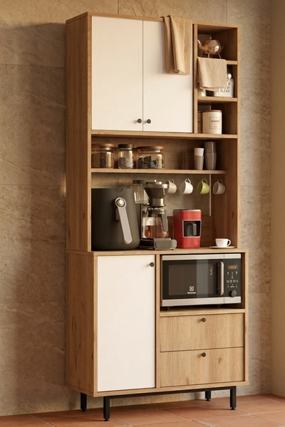 L'occi Concept Modway Serisi Modern Kahve Köşesi Dolabı - Çok Amaçlı Mutfak T...