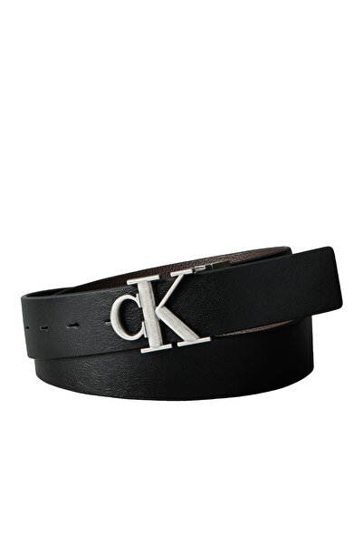 Calvin Klein Siyah Erkek Kemer CK BUCKLE TUMBLED 35MM ADJ/REV