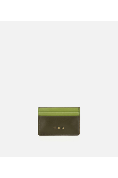 Hotiç Women's Leather Khaki Card Holder