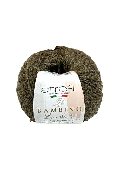 Etrofil Bambino Lux Toprak Kahve Yumuşak Örgü İpi %60 Merino Yünü %40 Akrilik...