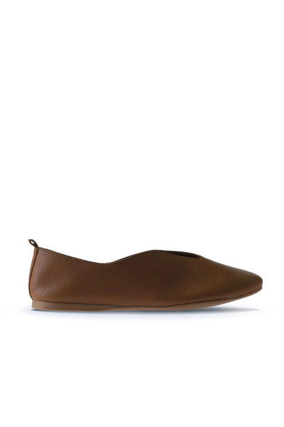 Bueno Shoes Balerini plati de damă din piele Taba Flotter 01wn0710
