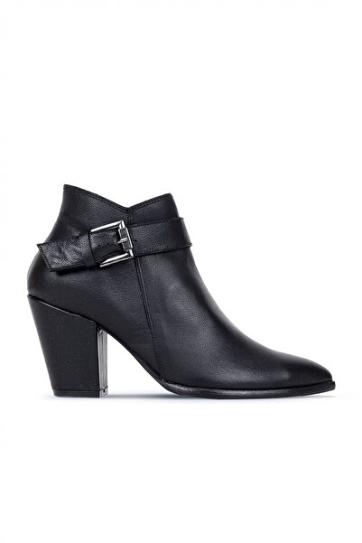 Bueno Shoes Cizme cu toc pentru femei din piele neagră 01wr5005