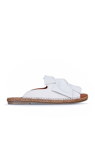 Bueno Shoes Papuci espadrille de damă din piele albă 01wn1632