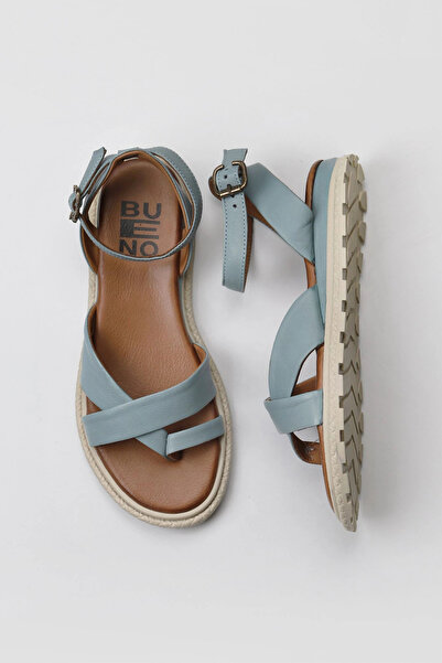 Bueno Shoes Sandale de damă din piele albastră 01wy5407