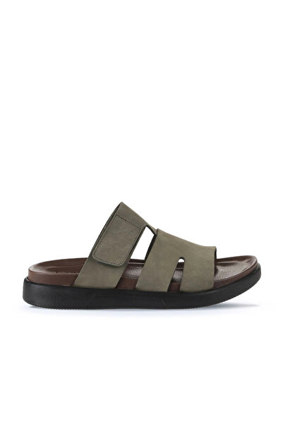 Bueno Shoes Khaki Nubuck Men's Flat Slippers 11t23447