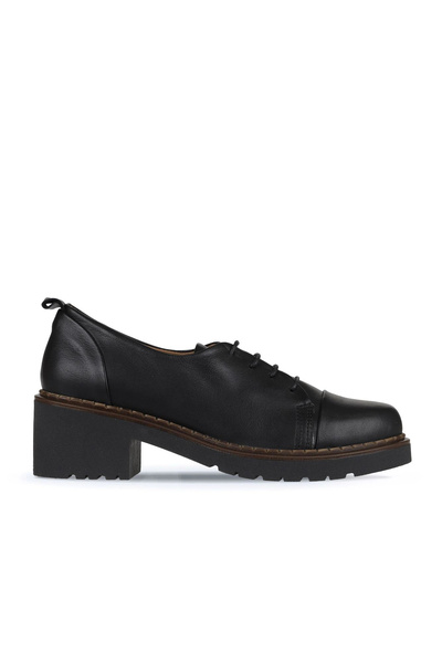 Bueno Shoes Black Leather Women's Heeled Shoes 01Wz4403