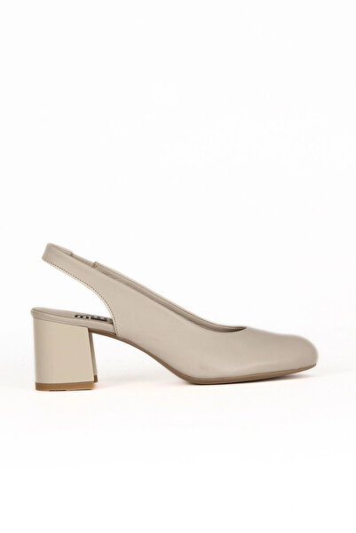 Bueno Shoes حذاء بكعب نسائي من الجلد باللون البيج 01we5701