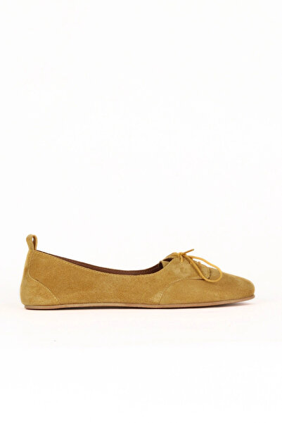 Bueno Shoes Balerini plati de dama din piele intoarsa galbena 01we5502