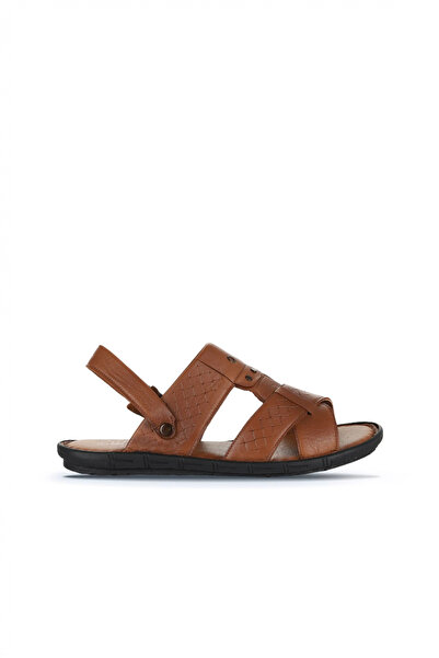 Bueno Shoes Taba Printed Leather Men's Flat Sandals 25Ms1411