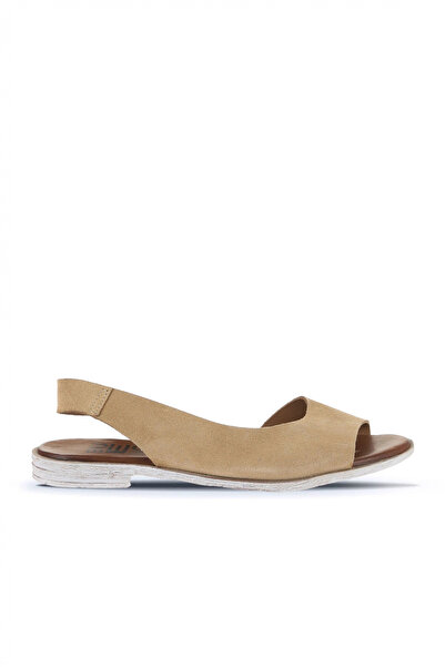 Bueno Shoes Sandale plate pentru femei Taba Light Alf din piele intoarsa 01wa...