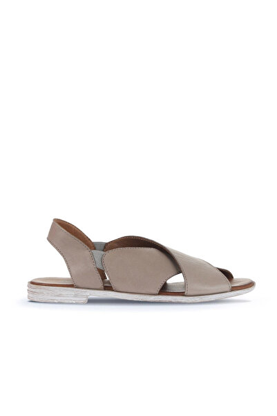 Bueno Shoes Silver Leather Women's Flat Sandals 01Wa3009