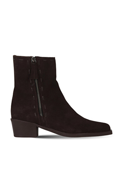 Bueno Shoes Brown Suede-Leather Women's Heeled Boots 01Wf1008
