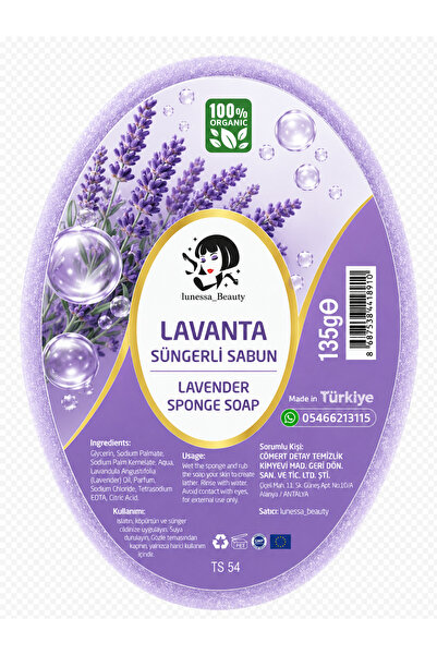 Lunessa Beauty Lavanta Özlü Kalıcı Kokulu Süngerli Sabun 135 g
