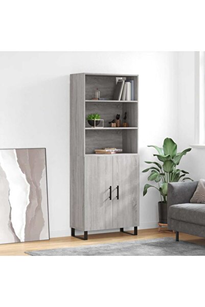 Concept Dulap înalt, gri sonoma, 69,5x34x180 cm, lemn compozit