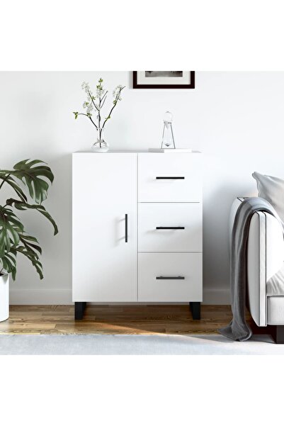 Concept Servantă, alb, 69,5x34x90 cm, lemn compozit