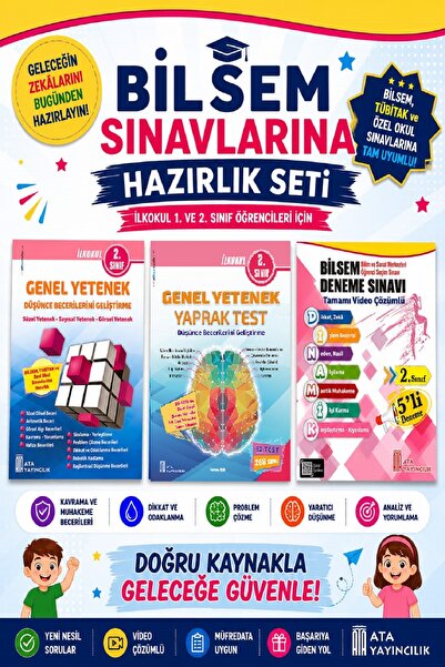 Ata Yayıncılık Ata 2.sınıf Bilsem Sınavlarına Hazırlık Kitabı+5 Li Deneme Sınavı