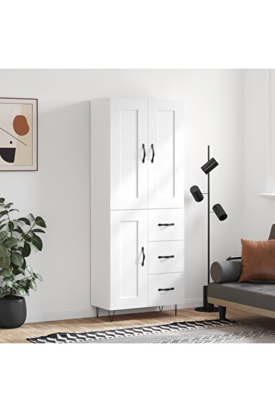 Concept Dulap înalt, alb, 69,5x34x180 cm, lemn compozit