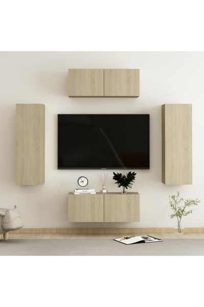 Concept Set de dulapuri TV, 4 piese, stejar sonoma, PAL