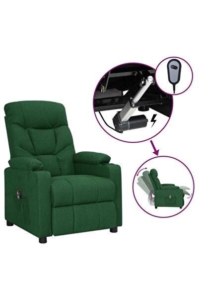 Concept Fotoliu rabatabil electric, verde închis, material textil
