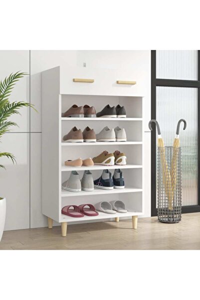 Concept Pantofar, alb, 60x35x105 cm, lemn compozit