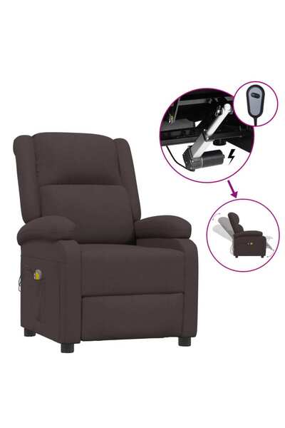 Concept Fotoliu de masaj rabatabil electric, maro închis, textil