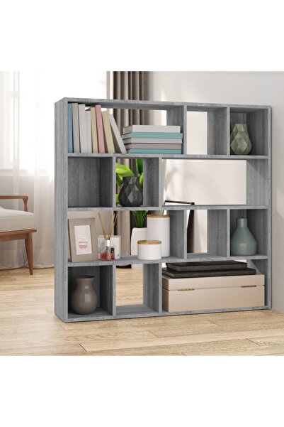 Concept Bibliotecă/Separator de cameră, gri sonoma, 105x24x102 cm