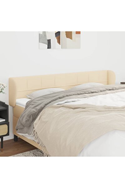 Concept Tăblie de pat cu aripioare crem 163x23x78/88 cm material textil