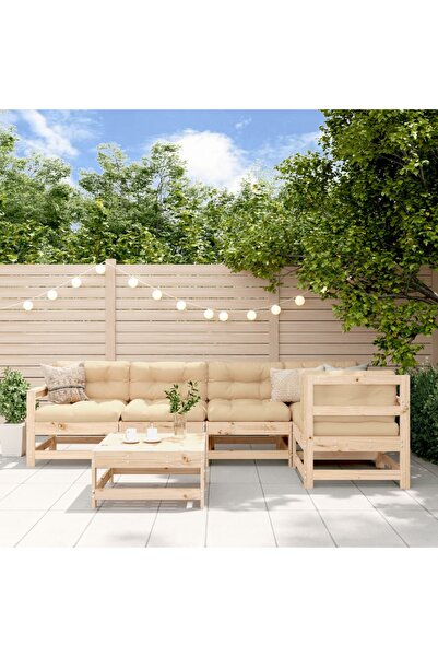 Concept Set mobilier relaxare de grădină & perne 6 piese lemn masiv pin